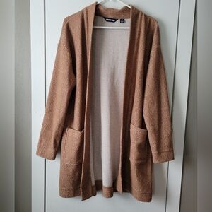 Land's End tan cardigan sweater jacket